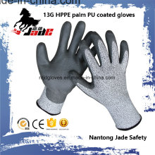 13G PU Coated Cut Resistant Industrial Work Gloves Level Grade 3 and 5